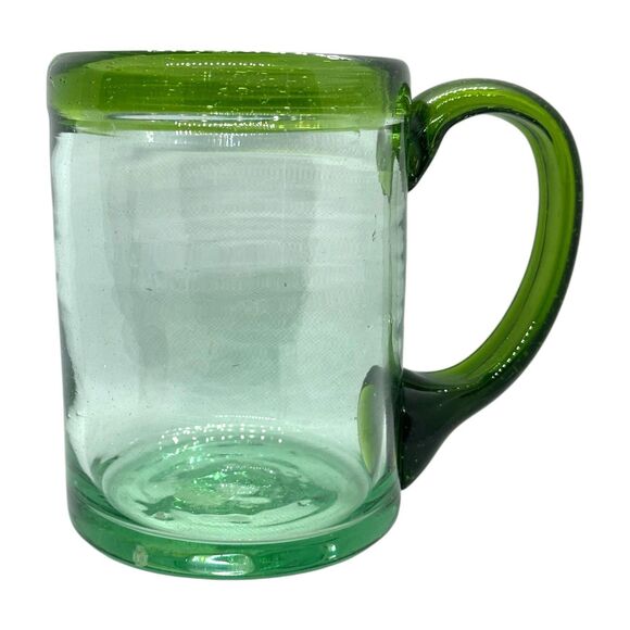 Vintage large recycled green and clear Mexican beer glass 20 fl. oz, - Picture 2 of 8